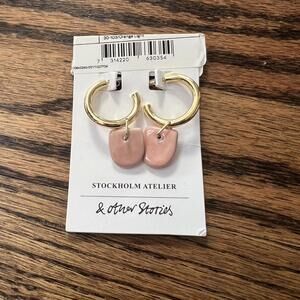 Pink gold round elegant & Other Stories earrings new